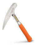 Rock Pick Hammer 22 Oz Geology Hammer Pro Grade With Pointed Tip And Square Face USA Made Heavy Duty One Piece Construction Hi Vis Orange Shock Reduction Grip For Prospectors Geologists And Rockhounds shown against white background