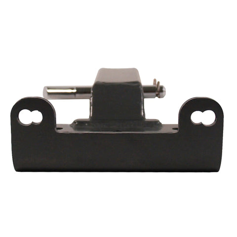 Front view of Universal 2 Inch Receiver Hitch Winch Mount For ATV UTV Black Beefy Heavy Duty Powder Coated Steel Pre Drilled