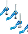 No Sweat 5/16 18 Cam Clamps 4 Pack With 3 Inch T Slot Bolts Quick Release Lever Clamp, blue anodized levers and bolts.