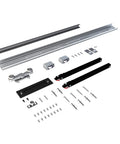 Concealed Sliding Barn Door With Soft Close Hardware Kit components including hidden rail and fasteners for 24 to 28 by 84 inch openings