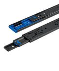 One Pair Full Extension Drawer Slides Rails 10 12 14 16 18 20 22 Inch Soft Close, 100 Lb Load Capacity, Side Mount, Black