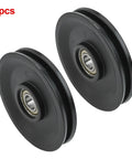 Beefy Nylon Bearing Pulley Wheel Black Smooth Finish 112.5mm Outer Diameter Two Pack Replacement Part For Cable Machines