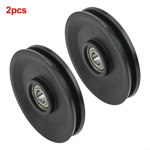 Beefy Nylon Bearing Pulley Wheel Black Smooth Finish 112.5mm Outer Diameter Two Pack Replacement Part For Cable Machines