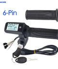 All In One Full Twist Throttle For Electric Bikes And Scooters 6 Pin 36V 48V 60V With LCD Speed Display And Key Switch