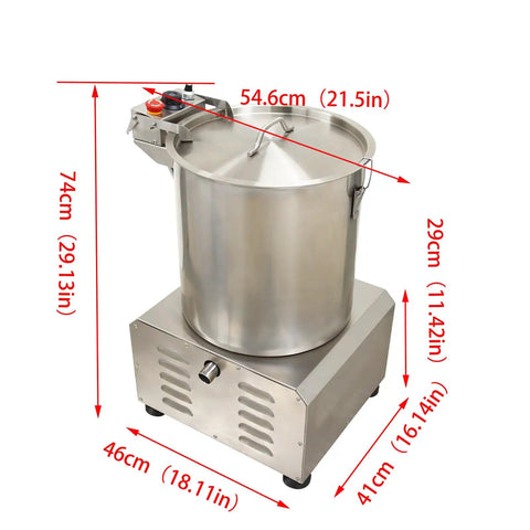 No Sweat Commercial Electric Salad Dryer And Heavy Duty Salad Spinner For Restaurants Built From Top Tier Stainless Steel, 29.1in tall.