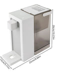 Game Changing Instant Hot Water Filter Dispenser Packs 1450 Watt Power With A 101 Oz Tank showing top view and water outlet with measurements.
