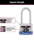 Two Pack Laminated Steel Padlocks With Keys Keyed Alike, cutaway view showing dual ball bearing locking and laminated steel body.