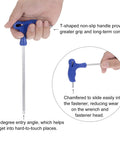 Four Piece 5mm Hex Key T Handle Dual End Wrench Set Metric CR V Steel Ball End Wrenches ergonomic grip detail