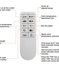 Remote control for Lit Crystal Ceiling Light Chandelier 16 Inch Flush Mount Dimmable 3 Color Change Modes 16W 32W Max