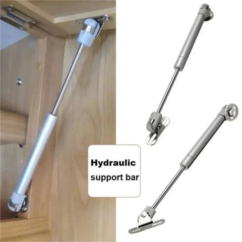 Six Piece Cabinet Gas Spring Set For Soft Close Lift Supports, kitchen cabinet doors, visual of hydraulic support bars.