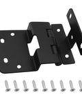 Heavy Duty Black Metal Four Fold Hinge For Cabinet Doors, Windows, And Wardrobes, Built To Last, Rust Proof And Corrosion Resistant Hardware For Three Quarter Inch Thick Panels, Wide Opening, Durable Hardware, black hinge with screws