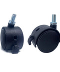 4 Pieces M8 Swivel Stem Caster Wheels With Locking Brakes Nylon Replacement Caster For Furniture Wheel Diameter 39mm Side View