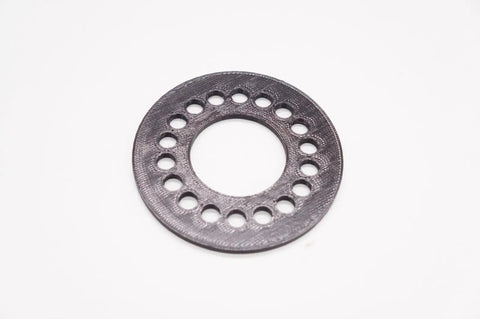 Pro Grade Throat Plate Inserts For Triton TSPS450 Spindle Sander 19 25 32 44 Millimeters, 3D perforated disk close-up view