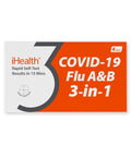 Box of 3 In 1 Rapid Antigen Test For Covid And Flu A And B At Home OTC Kit Delivers Results In About 15 Minutes FDA Authorized Non-Invasive Nasal Swab Easy To Use With Minimal Discomfort Suitable For Ages 2 And Up Pack Of Four Tests