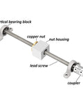 Badass 20 Mm T20 Lead Screw Set includes 70.87 Inch stainless steel rod, copper nut, vertical bearing block, and coupler.