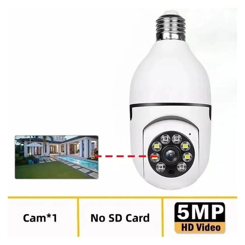 Dead Legit 8MP Dual Lens Wifi Ip Security Camera With E27 Bulb Mount for indoor outdoor monitoring with 5MP HD video.