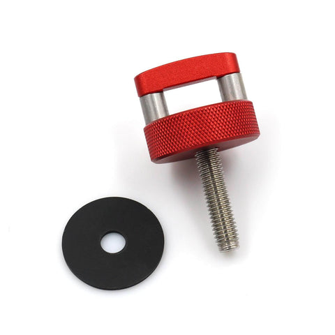 Beefy Billet Aluminum Hard Top Quick Removal Fastener Thumb Screw Integrated D Ring for Jeep Wrangler JK JL Gladiator JT Red Finish