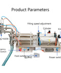 Image of Boss Grade Heavy Duty Double Head Pneumatic Bottle Filler With Slick Auto Manual Toggle showing filling nozzle and controls.
