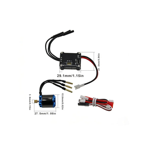 Beefed Up Brushless ESC and External Rotor Motor Upgrade Kit for Axial SCX30 1/30 RC Crawler, 25A Metal ESC and rotor with cables