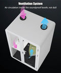 Mobile Soundproof Office Pod Booth With Smooth Rolling Wheels And Auto Swing Door featuring ventilation system for fresh air.