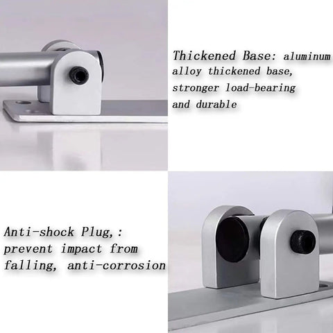 Fold Down Grab Bar 24 Inch Flip Up Handicap Support Wall Mounted Shower Safety Bar with thick aluminum base shown close-up
