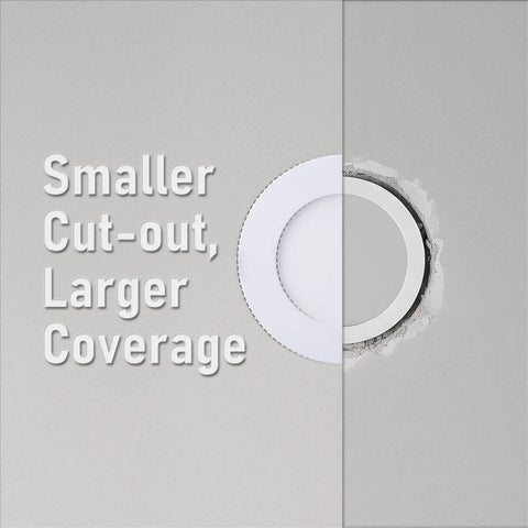 Slick Ultra Thin 4 Inch LED Recessed Light With Junction Box, Dimmable 5 Percent To 100 Percent, CRI90 For True Colors
