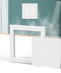 Peel And Stick 12 X 12 Inch Drywall Access Panel Hides Ugly Wall Holes And Messy Plumbing Straight Up Easy Install Smooth Paintable Abs Plastic showing wall cover and frame.