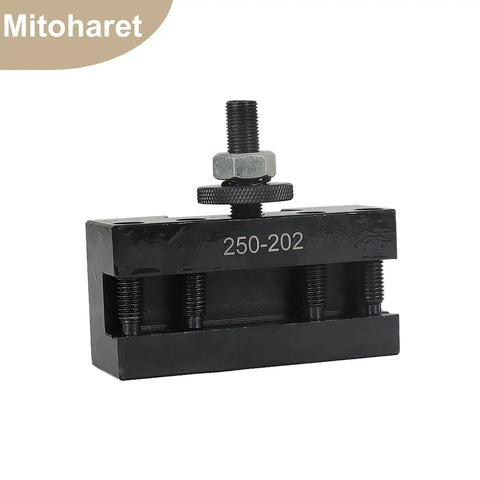 BXA Wedge Style Mini Lathe Tool Post Rack For Machines Up To 15 Inch Swing Heavy Hitter with black steel construction.