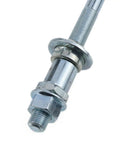 Hella Durable Rear Bicycle Hub Axle 190 Mm Compatible With 3/8 Inch Frame Spacing And 26 Tpi Threads close-up view of silver coated axle.
