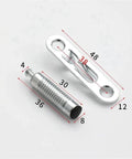 Two In One Invisible Connectors Set For Cabinets And Bookshelves White 100 Piece Durable Metal Hardware close-up showing dimensions
