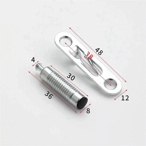 Two In One Invisible Connectors Set For Cabinets And Bookshelves White 100 Piece Durable Metal Hardware close-up showing dimensions