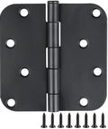 12 Pack Matte Black Door Hinges 4 Inch 5/8 Radius Plain Bearing Heavy Duty Workhorse with screws for interior doors.