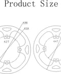 Diagram showing Beefy Aluminum 104 BCD Chainring Guard sizes for 42T and 44T sprockets, product size details included.