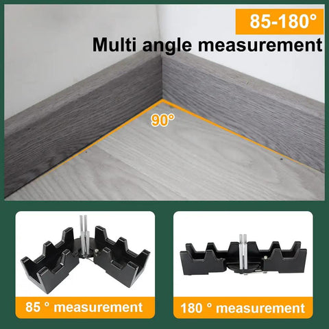 Real Deal Two In One Mitre Measuring And Cutting Tool For Swift Precision Woodworking Cuts No Sweat Angle Finder measuring angles 85-180 degrees.