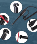 Dope Car Electrical Tester Wire Piercing Cord For Low Voltage Circuits 6V 12V 24V With Light Indicator Hook Probe And Pencil Style Test Light For Cars And Trucks, black coil cord close-up