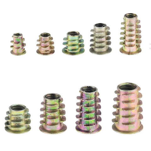 Assorted sizes of zinc alloy threaded fasteners for Socket Cap Screws Set M4 M5 M6 M8 M10 Zinc Alloy Threaded Fasteners With Flanged Hex Drive Heads For Wood Insert Nuts Furniture Hardware Heavy Duty Corrosion Resistant 20 Pcs M6x10