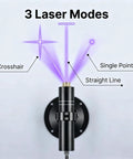 Three Head Purple Laser Level With 2M Charger And 405nm Cross And Linear Laser Generator shown with three laser modes