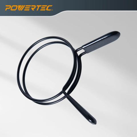 Heavy Duty Four Inch Double Loop Quick Release Hose Clamps For Dust Collectors And Dryer Vents showing steel clamp with black rubber grip.