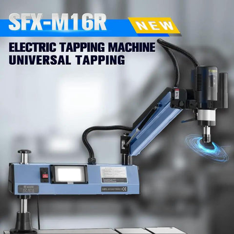 Heavy Duty M3 To M16 Universal Electric Tapping Machine With 1200mm Flexible Arm showing detailed components for precision use.