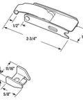 Diagram of draw hasp hinge latch two and three quarters inch zinc plated steel with screws for small boxes and chests