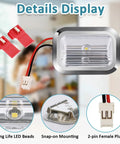 Refrigerator LED Light Module Replacement Kit 2 Pack With Chrome Frame For Whirlpool KitchenAid Sears Replacing W10843339 W10908166