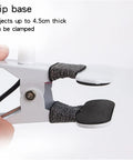 Close-up of clip base from Clip On Magnifier Lamp With 3X To 10X Zoom showing grip for objects up to 4.5cm thick.