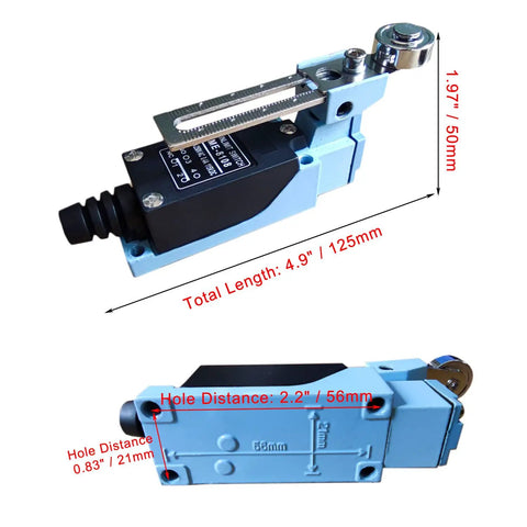 Limit Switch Travel Switch With Adjustable Roller Lever Arm For CNC Mill Laser Plasma Router NC NO DPDT Silver Contacts