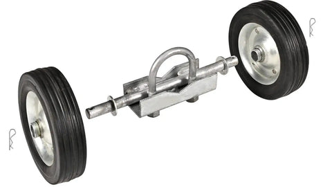 Workhorse 2 Pack 6 Inch Sliding Fence Gate Wheels - Heavy Duty Rolling Gate Carriers For Chain Link Fences, close-up view