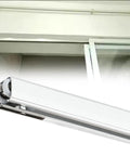 Heavy Duty Adjustable Sliding Door Track Kit With Eight Rollers For Barn Doors, slick aluminum rail showing smooth glide mechanism.