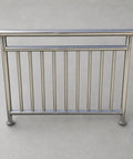 Heavy Duty Outdoor Railing Guardrail For Balcony And Deck Crafted From Top Shelf 304 Stainless Steel. Front view of sleek railing.