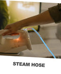 Person using steam iron with Workhorse High Pressure Steam Tube Replacement Flexible Steam Iron Cleaner Hose With PTFE Material