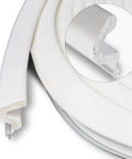 20 Foot Foam Kerf Weather Stripping Door Seal In Black, high density polyurethane foam for tight sealing, detailed view of edge profile.