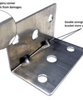 Sturdy Bulk Pack Of One Thousand Heavy Duty Galvanized L Shape Corner Braces Solid Rust Resistant Right Angle Metal Joint Connectors with six pilot holes.