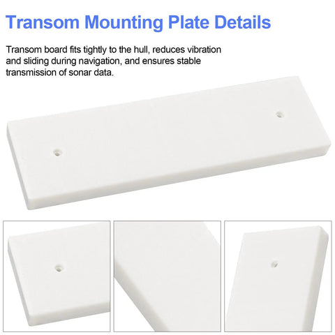 Boat Transducer Mounting Plate for Fish Finder and Sonar, Transom Saver and Stern Saver Mount, Marine Transducer Bracket, White, Dock Ready Install, Fits All Boat Types, Durable High Impact Plate, 12 by 3.5 by 0.75 Inches, white HDPE board with two mounting holes